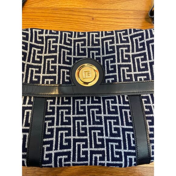 PIERRE BALMAIN | vintage 1970s labyrinth monogram shoulder bag - Picture 13 of 16